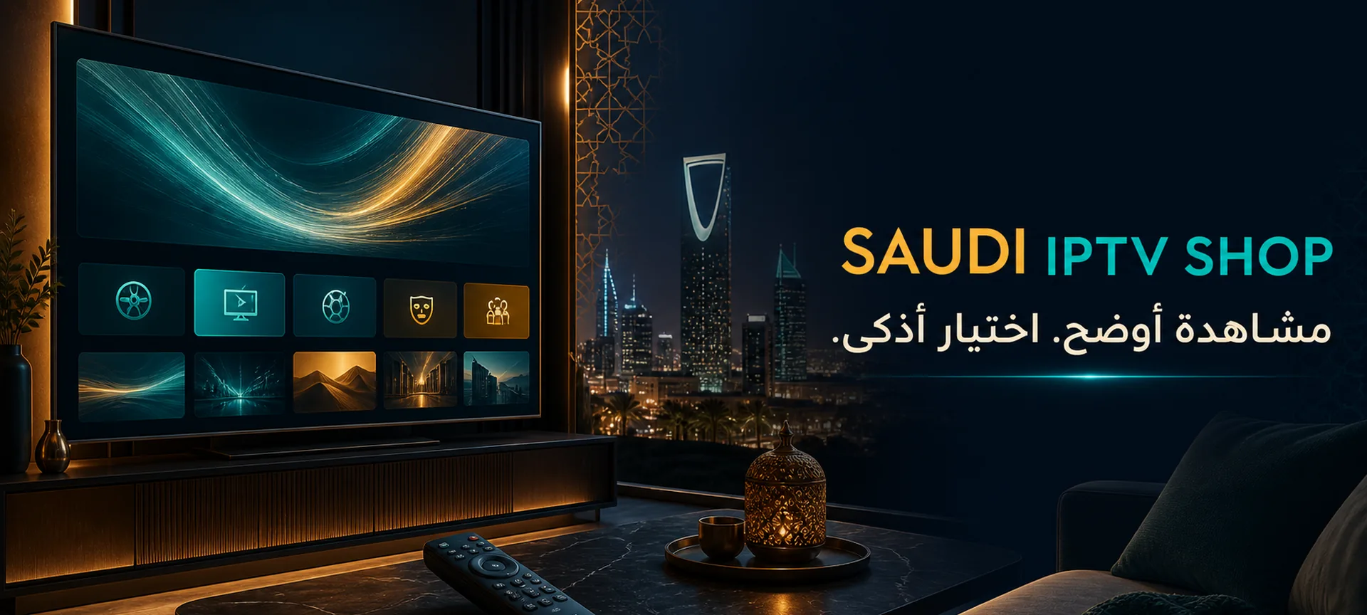 تجربة مشاهدة IPTV راقية على تلفزيون ذكي في منزل سعودي حديث